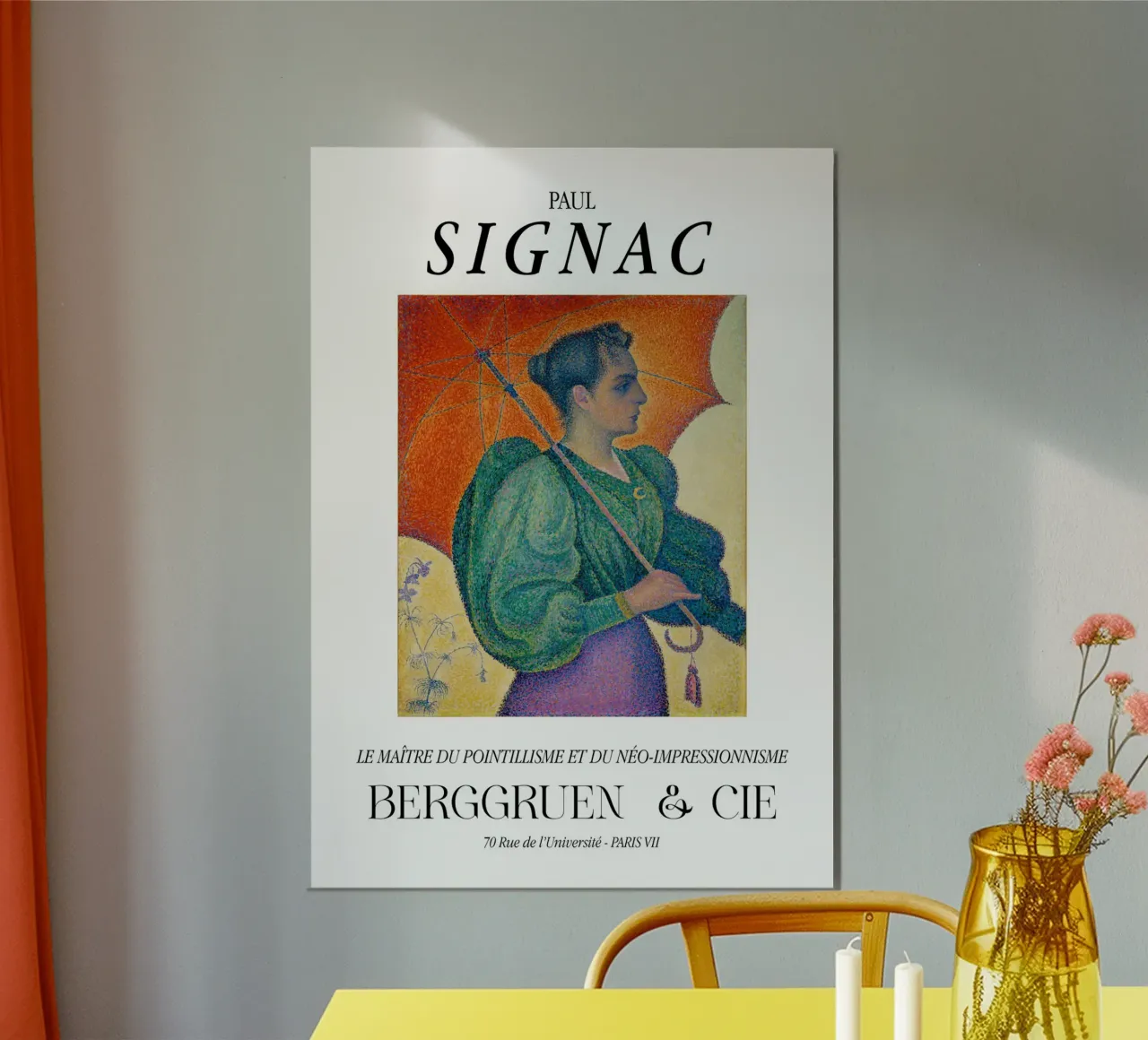 Paul Signac Donna Parasole Pointillism Master Vintage poster con telaio in legno da NorwesClub