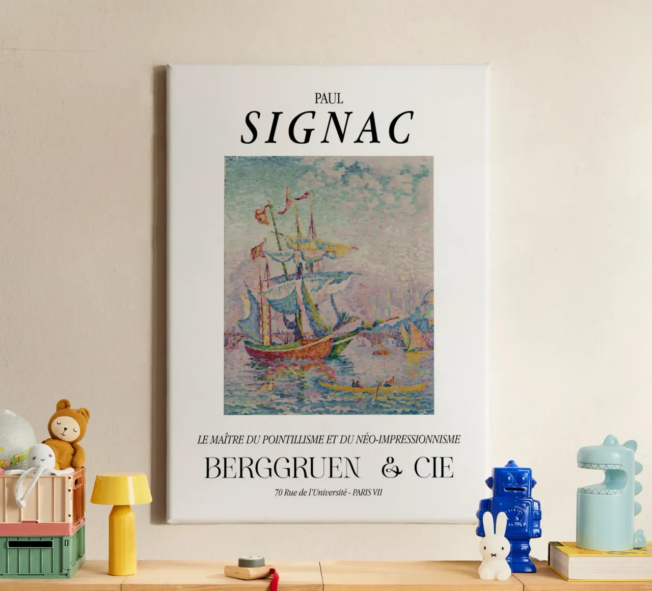 Paul Signac Le Pont Pointillisme Meester Berggruen Kunst canvas met Baklijst van NorwesClub