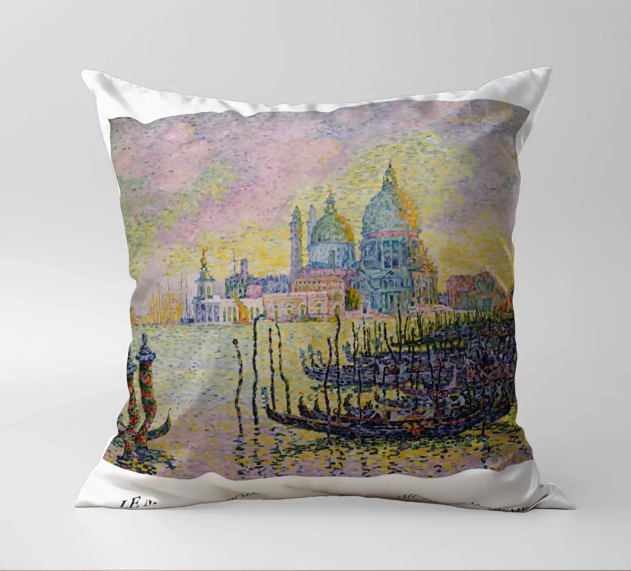 Paul Signac Canal Grande Venezia Pointillism Master Print cuscino da NorwesClub
