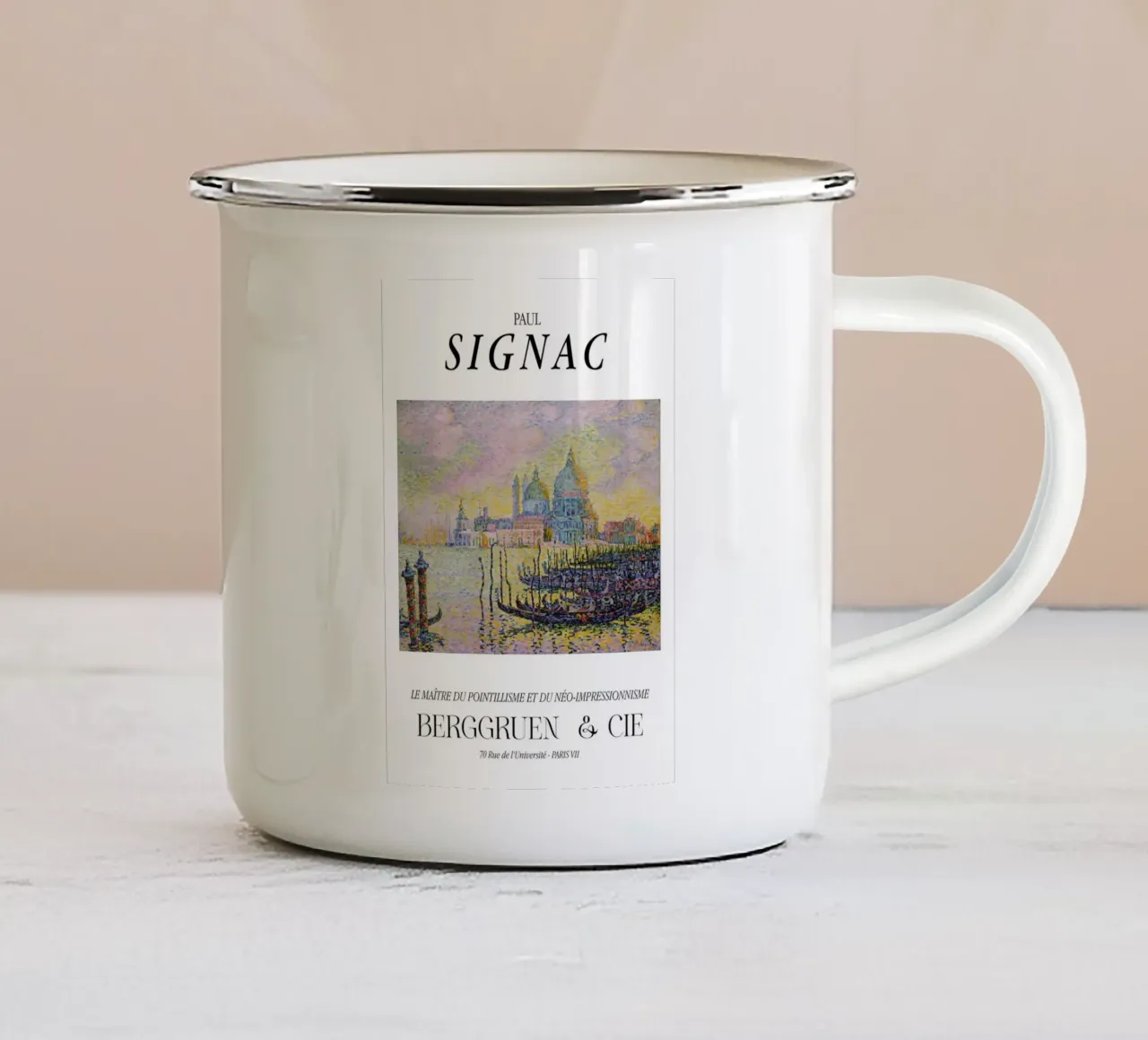 Paul Signac Canal Grande Venezia Pointillism Master Print tazza in smalto da NorwesClub