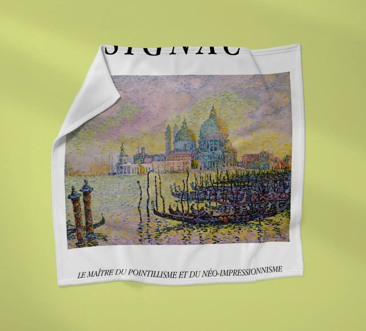 Paul Signac Canal Grande Venezia Pointillism Master Print coperta in pile da NorwesClub