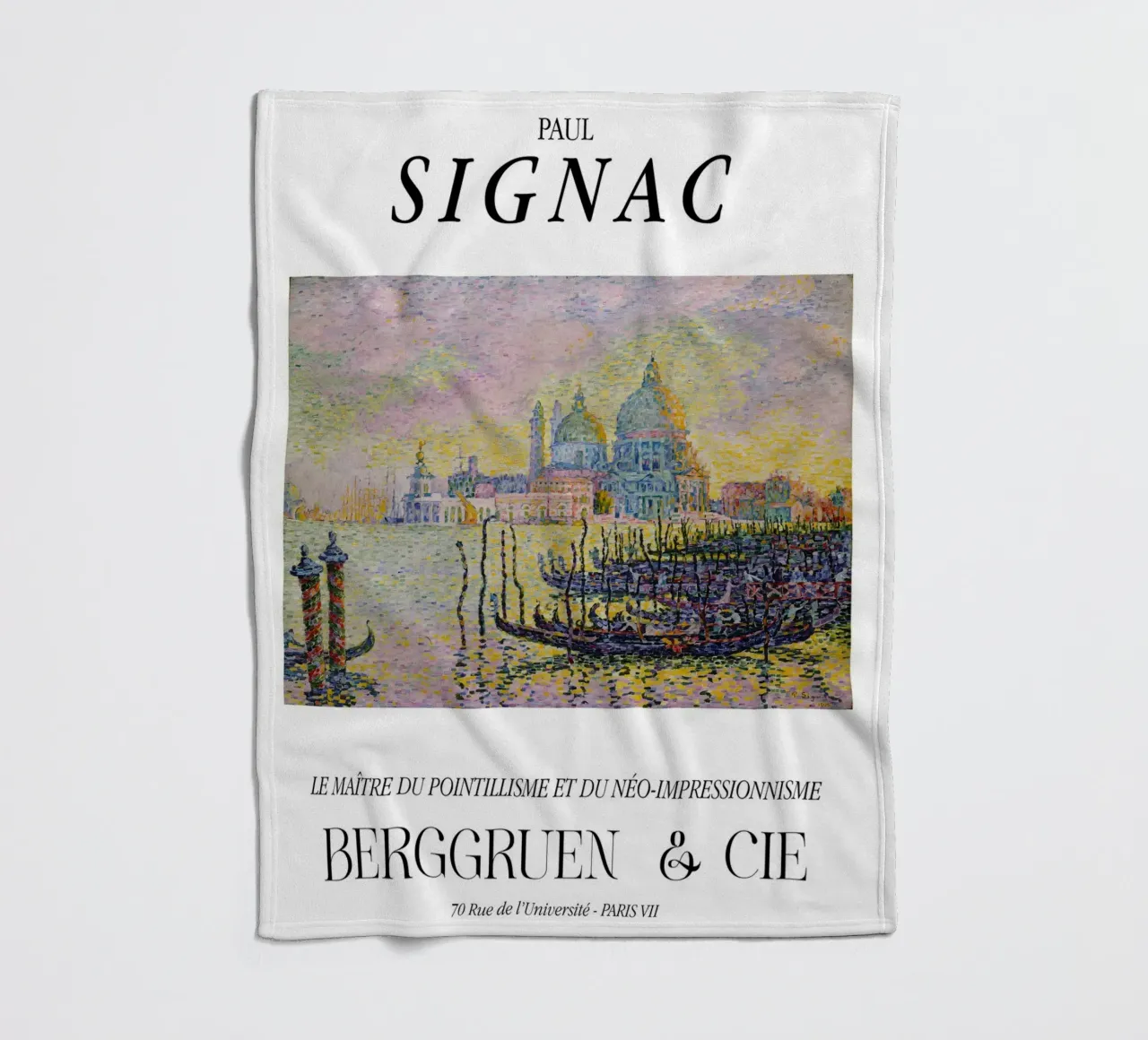 Paul Signac Canal Grande Venezia Pointillism Master Print coperta in pile da NorwesClub