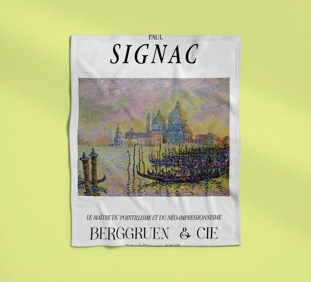 Paul Signac Canal Grande Venezia Pointillism Master Print coperta in pile da NorwesClub