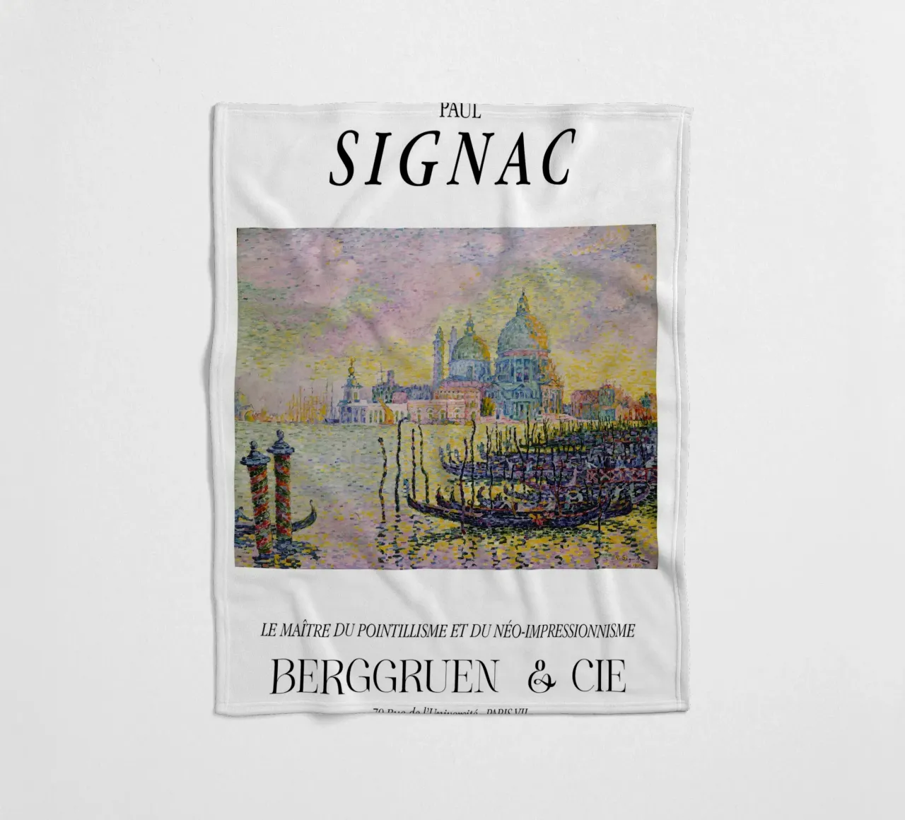 Paul Signac Canal Grande Venezia Pointillism Master Print coperta in pile da NorwesClub