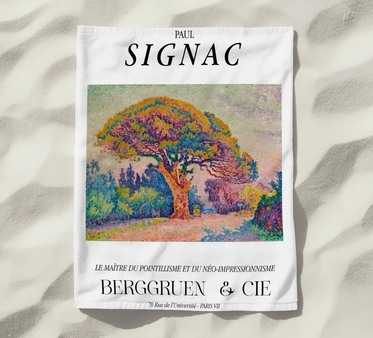 Paul Signac Pine Tree Pointillism Master Berggruen Art beach towel by NorwesClub