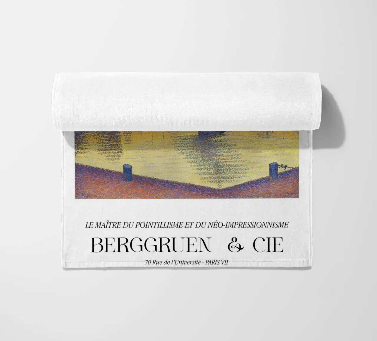 Paul Signac Port Sunset Pointillism Master Berggruen beach towel by NorwesClub