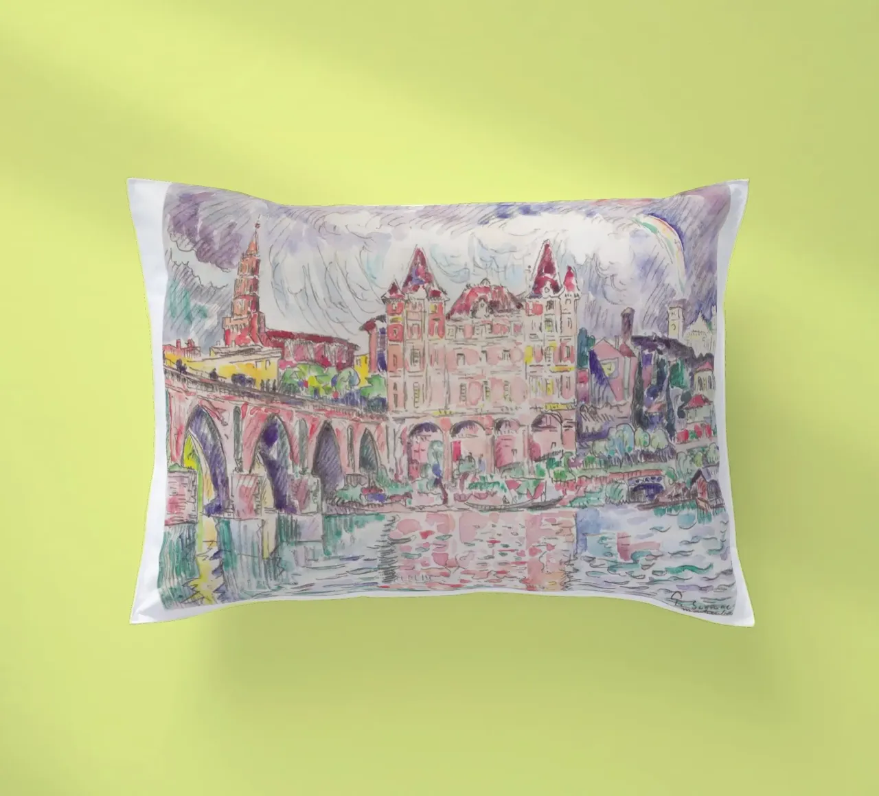 Paul Signac Montauban Pioggia Puntinismo Maestro Berggruen cuscino da NorwesClub