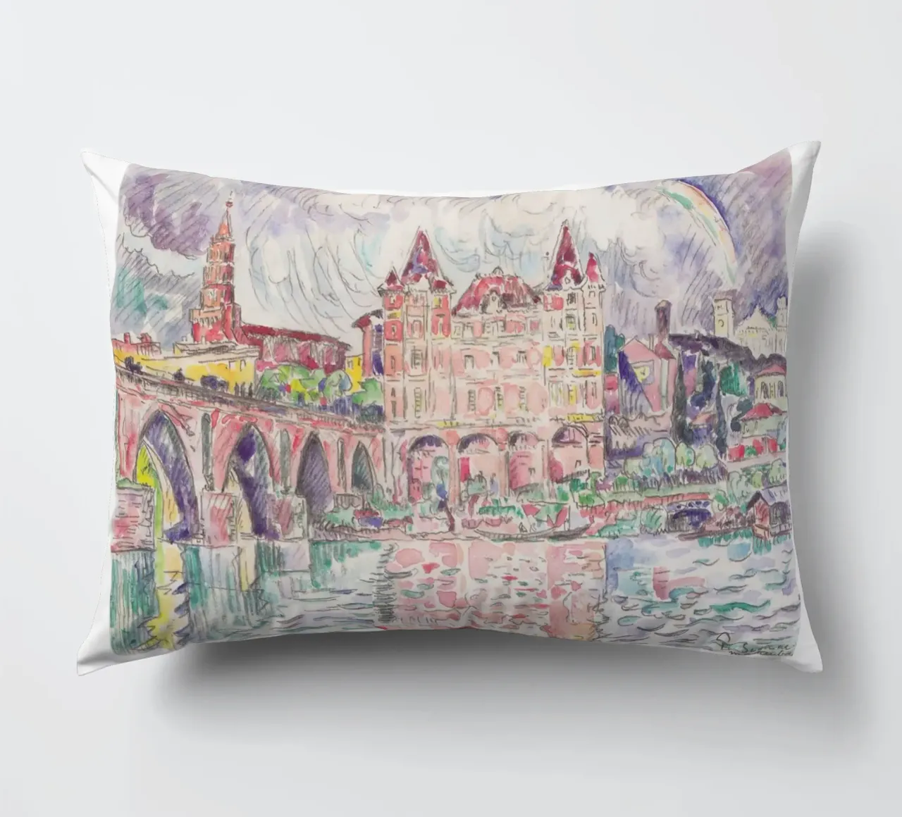 Paul Signac Montauban Pioggia Puntinismo Maestro Berggruen cuscino da NorwesClub
