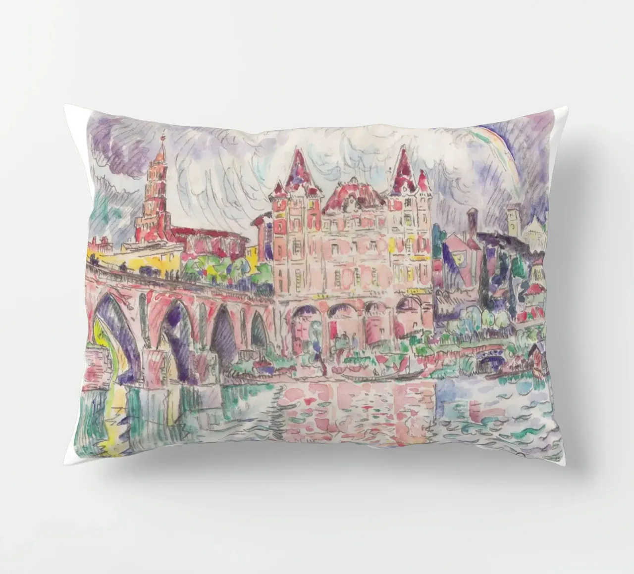 Paul Signac Montauban Pioggia Puntinismo Maestro Berggruen cuscino da NorwesClub