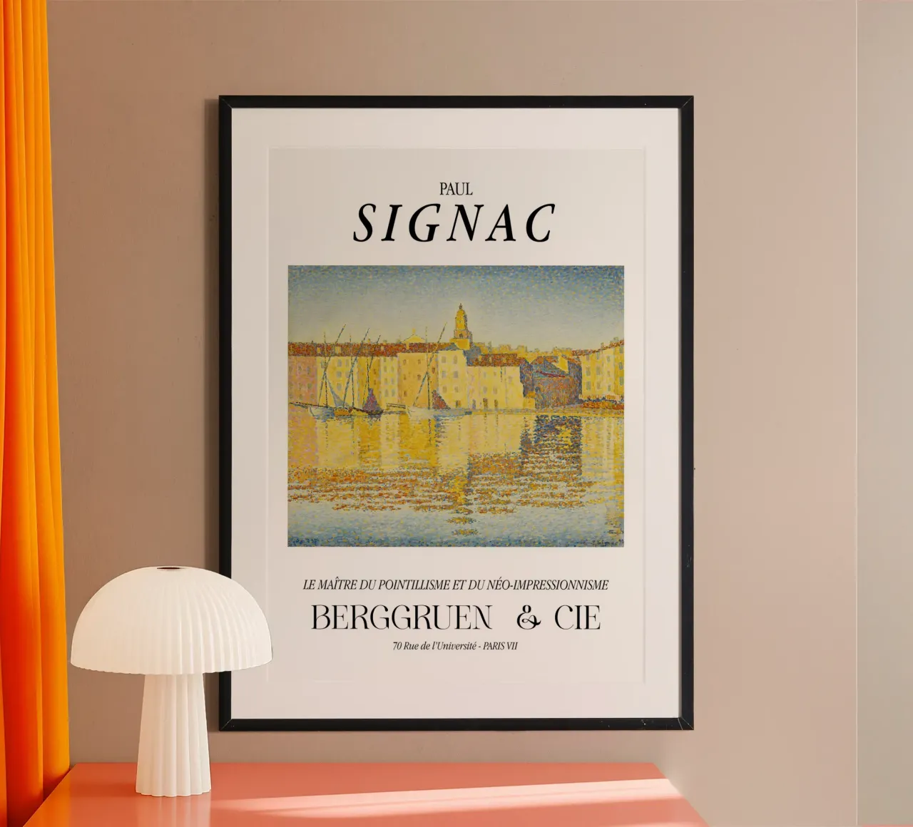 Paul Signac Saint-Tropez Port Pointillisme Meester Berggruen poster met houten frame van NorwesClub