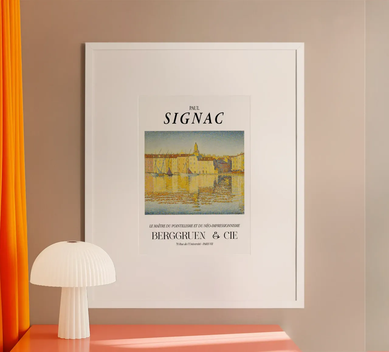 Paul Signac Saint-Tropez Port Pointillisme Meester Berggruen poster met houten frame van NorwesClub