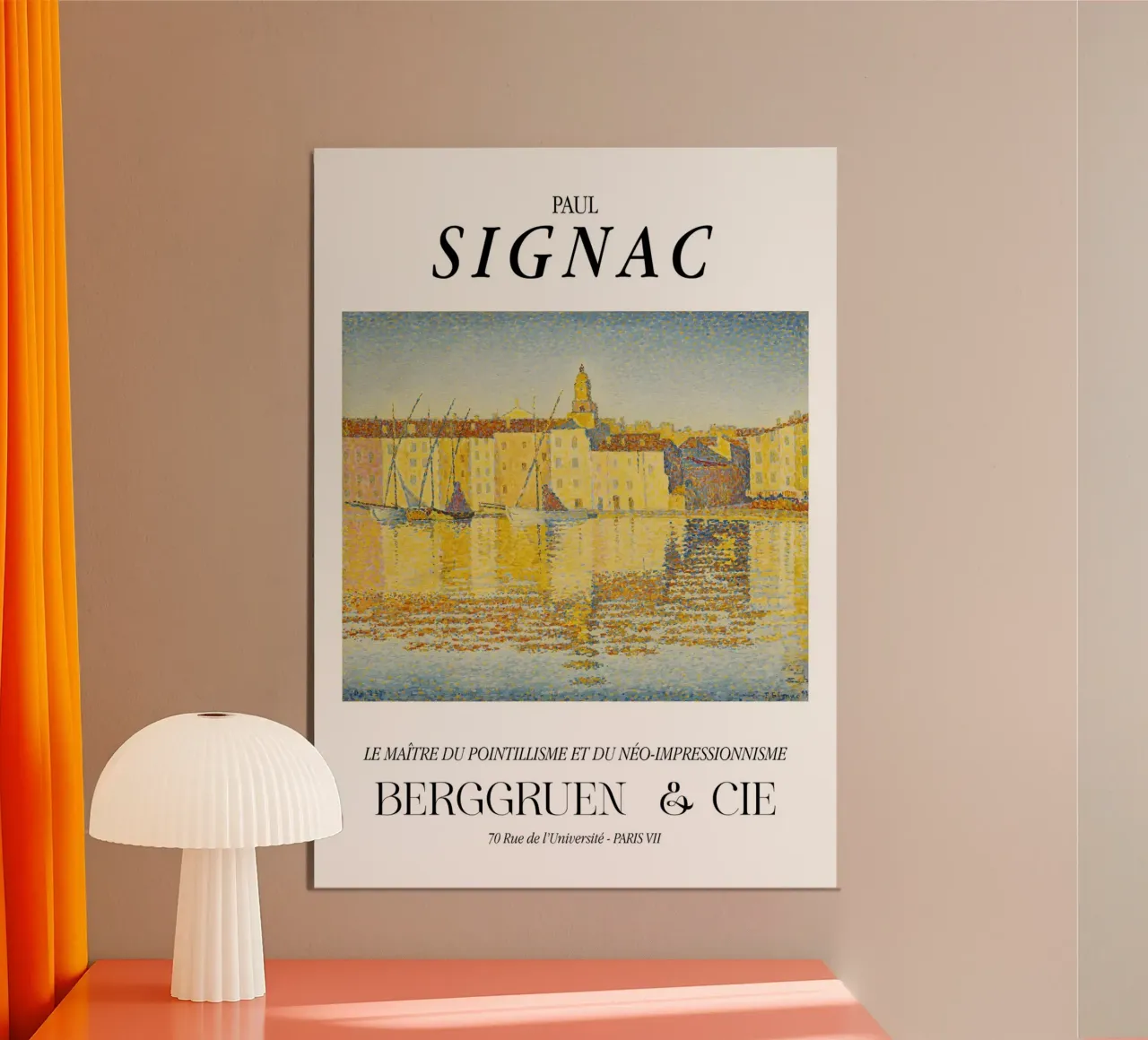 Paul Signac Saint-Tropez Port Pointillisme Meester Berggruen poster met houten frame van NorwesClub