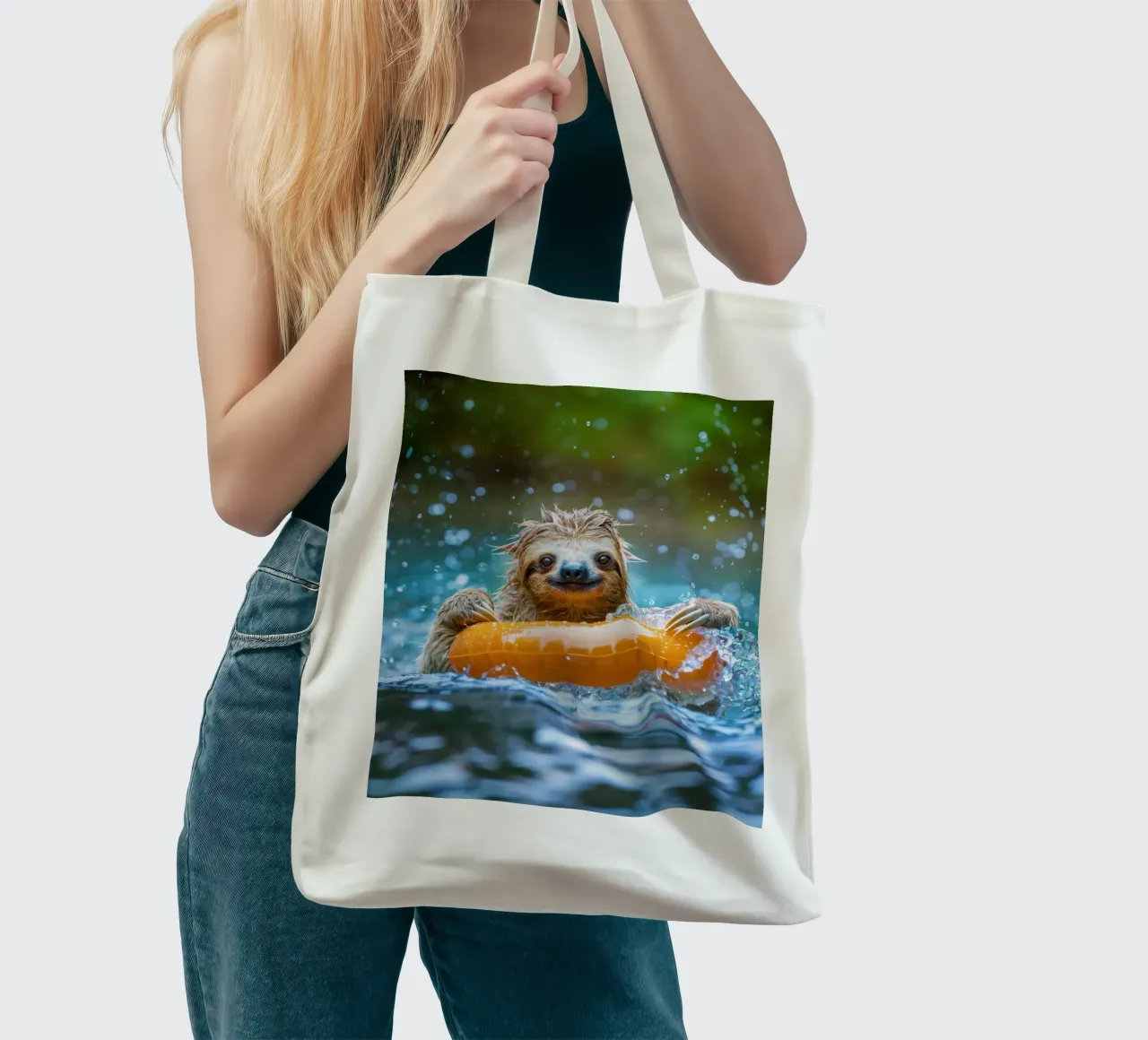 Il bagno del bradipo borsa in juta da SlothStella