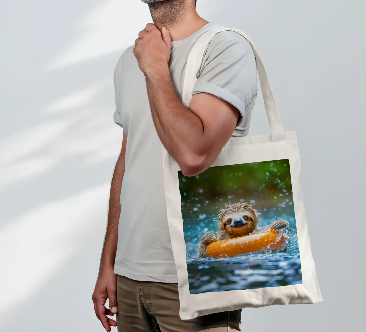 Il bagno del bradipo borsa in juta da SlothStella