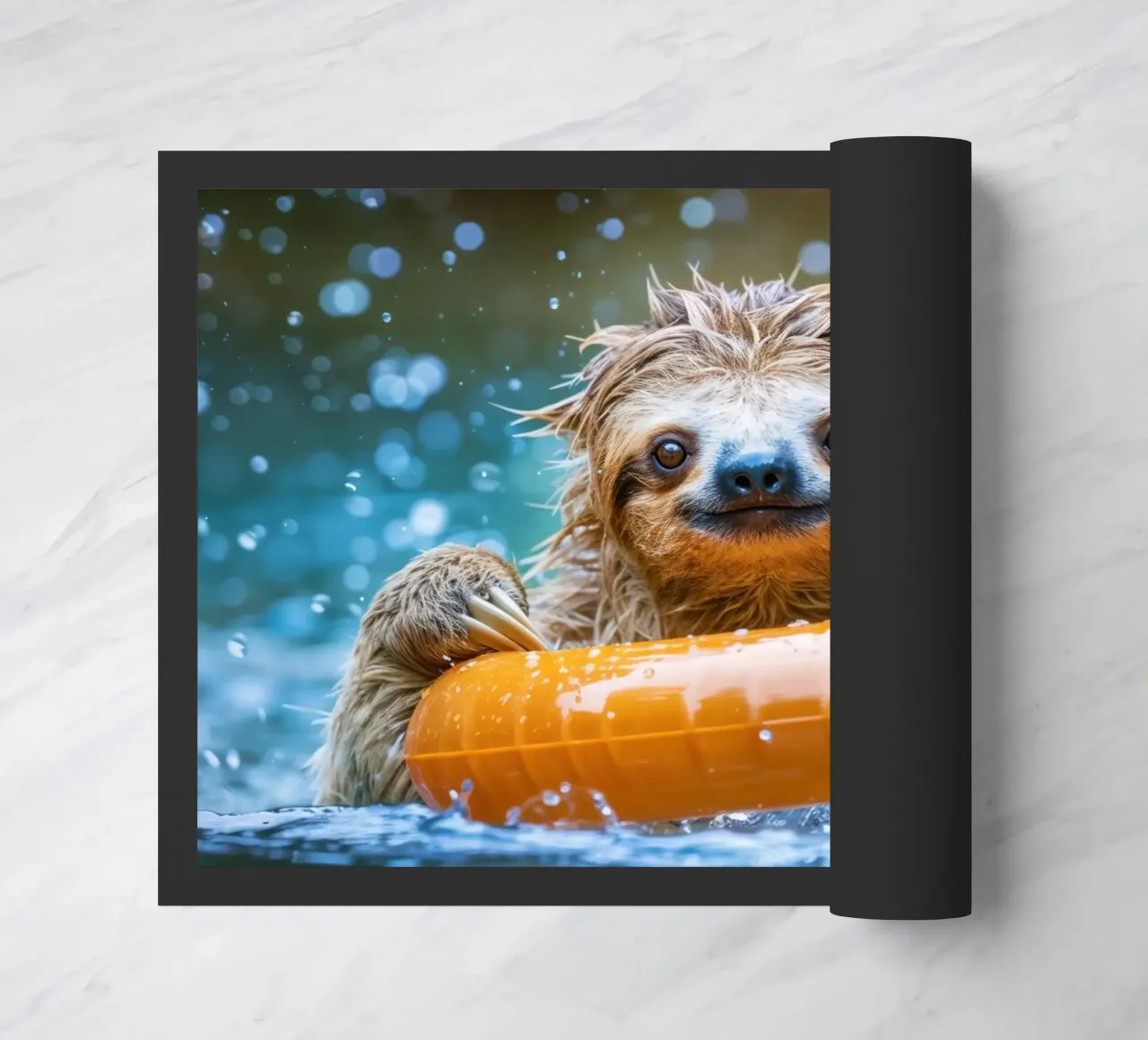 Sloth bathing doormat by SlothStella