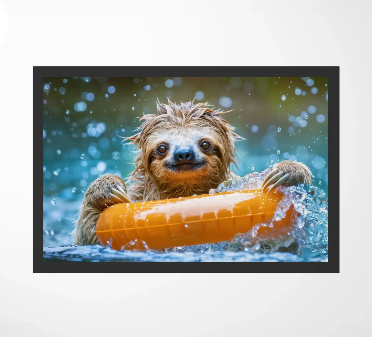 Luiaard in bad deurmat van SlothStella