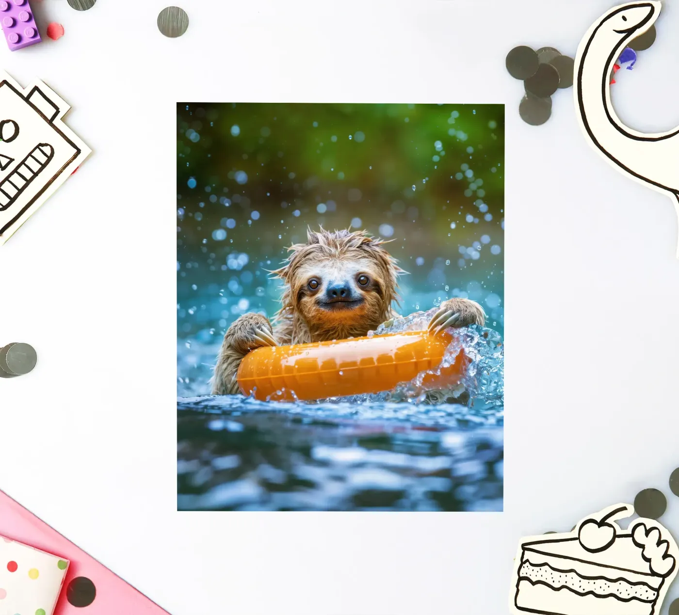 Sloth bathing sticker by SlothStella