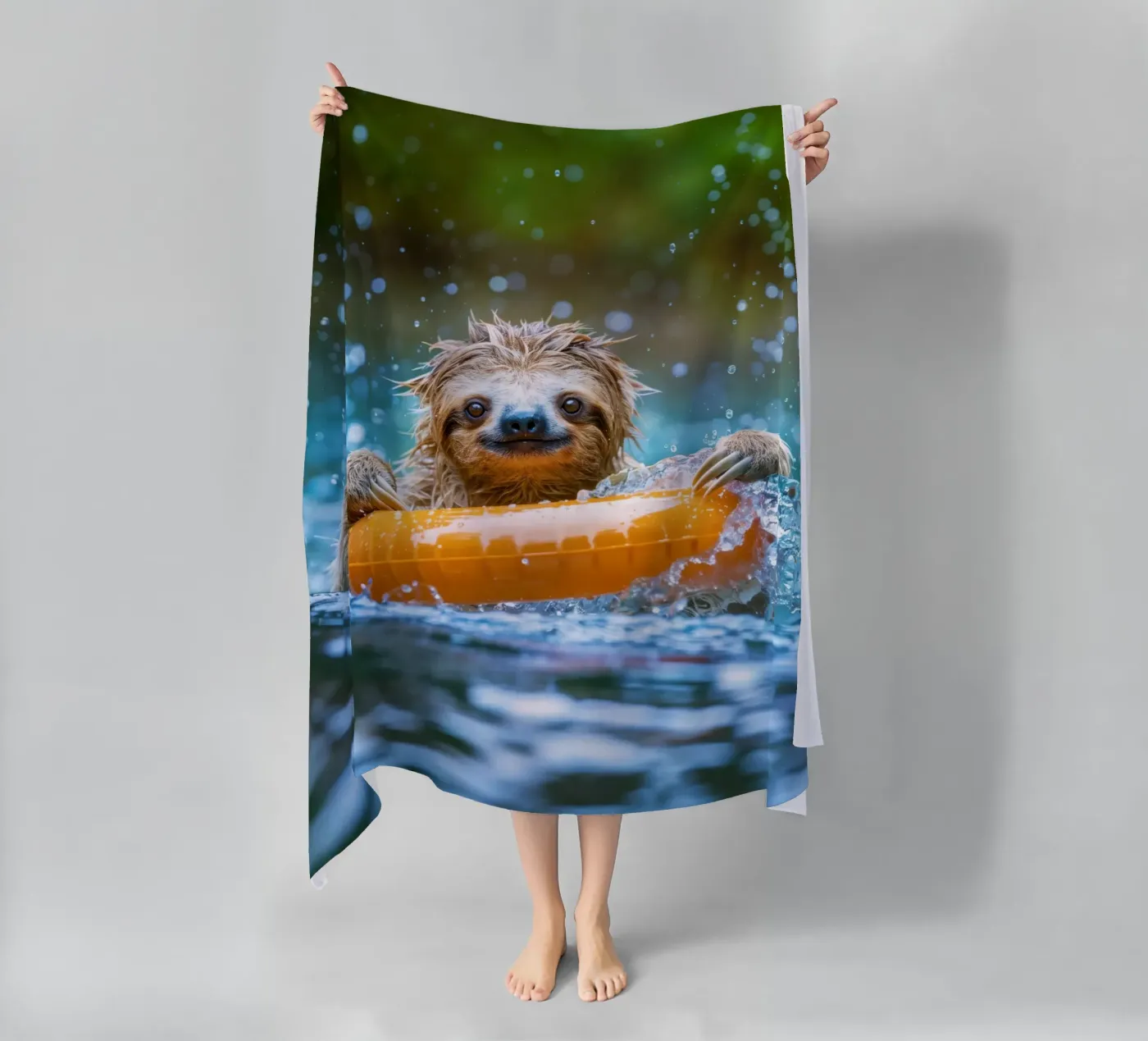 Faultier beim Baden Strandtuch von SlothStella