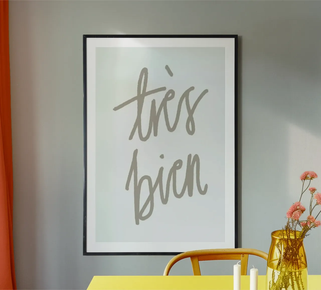 Tres bien poster con telaio in legno da KRUTH DESIGN