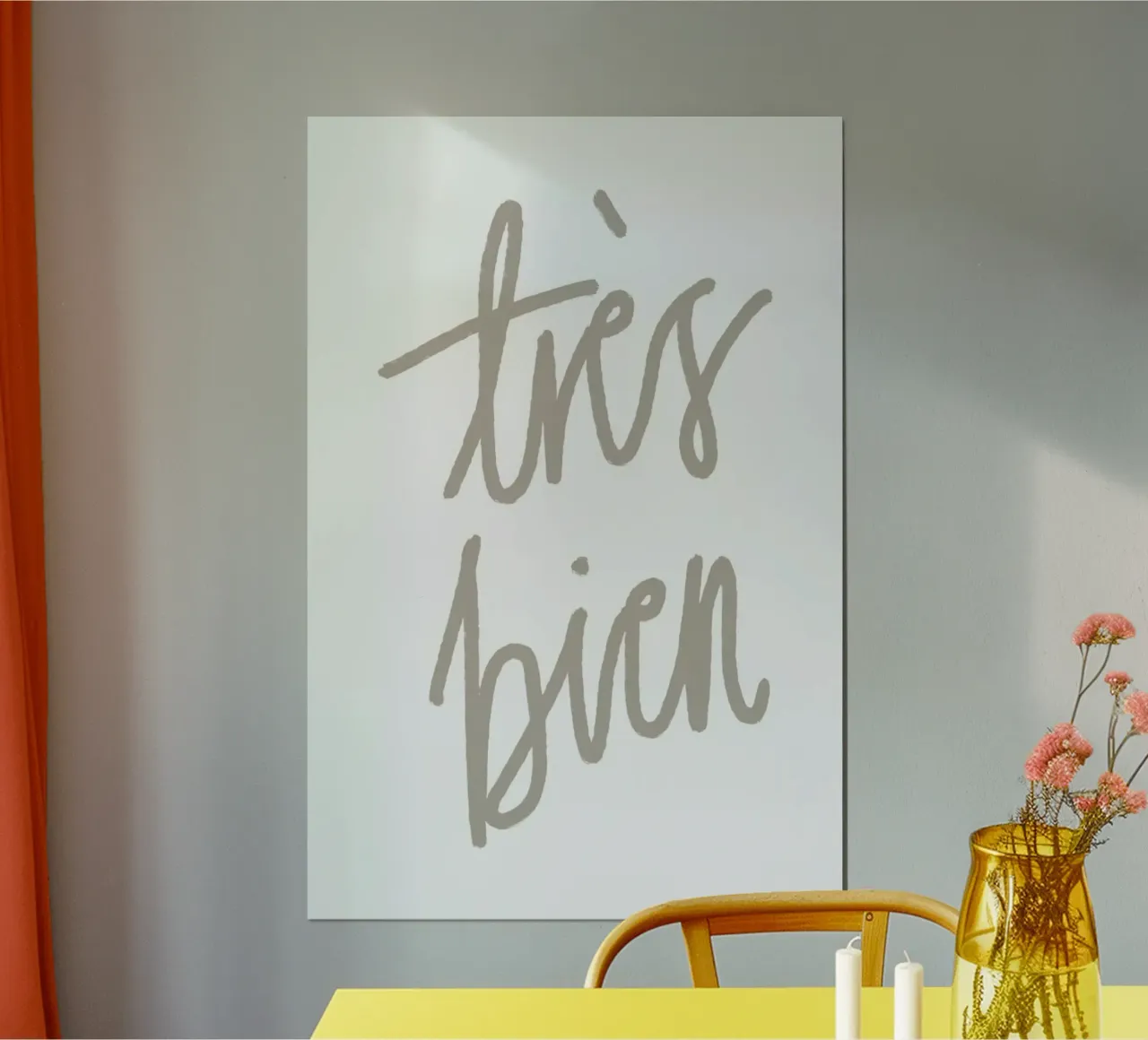 Tres bien poster con telaio in legno da KRUTH DESIGN