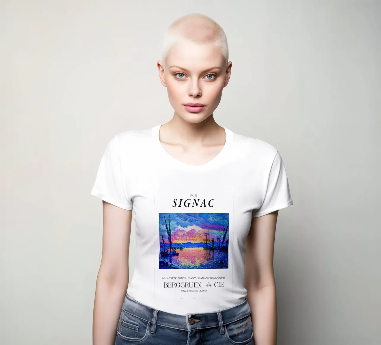 Paul Signac Porto Tramonto Puntinismo Maestro Berggruen t-shirt da donna da NorwesClub