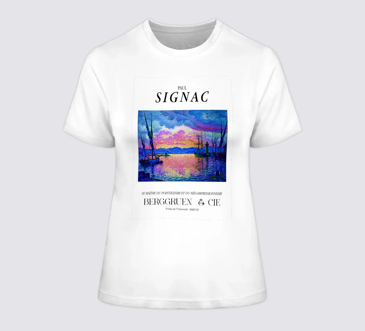 Paul Signac Porto Tramonto Puntinismo Maestro Berggruen t-shirt da donna da NorwesClub