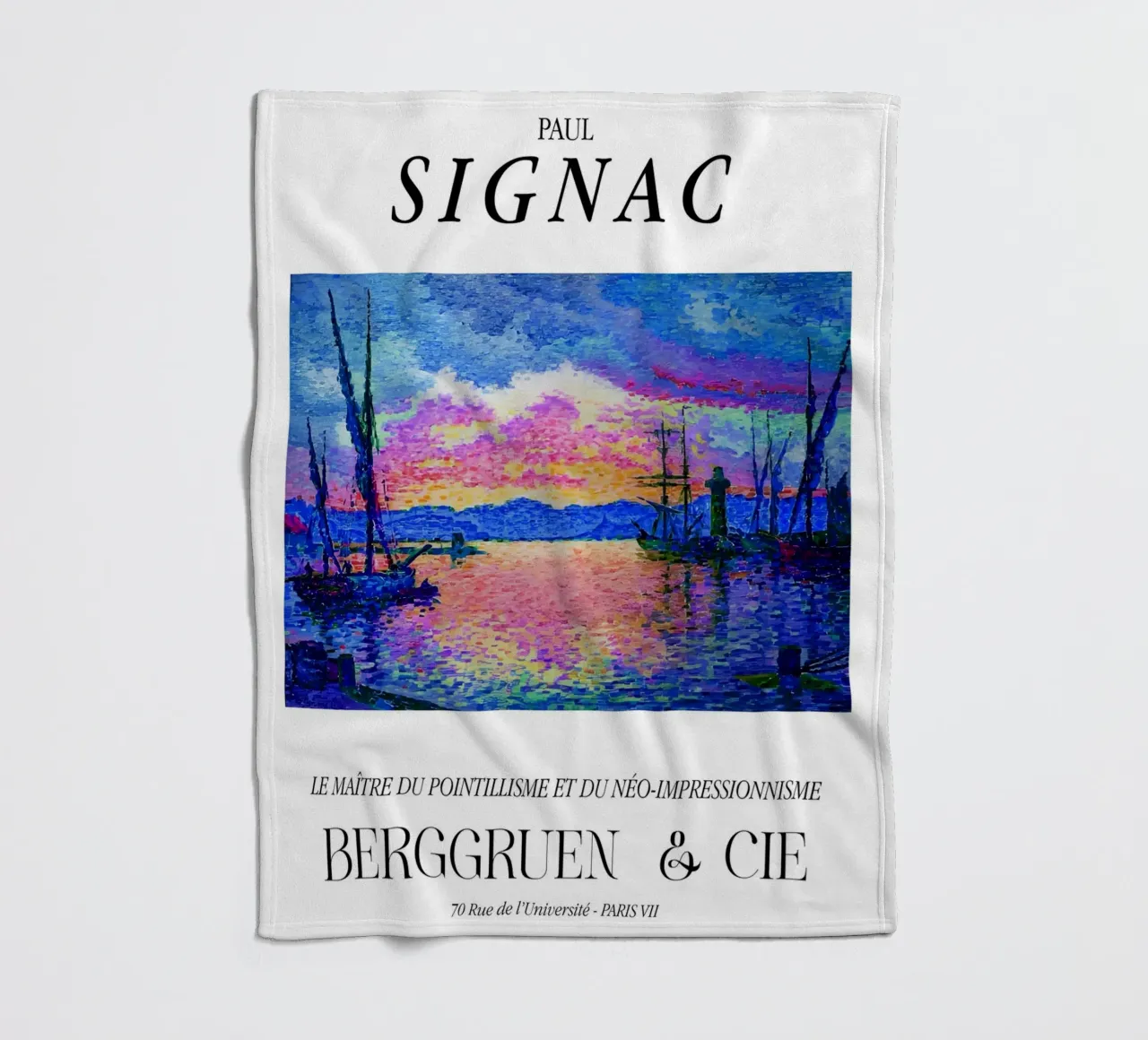 Paul Signac Haven Zonsondergang Pointillisme Meester Berggruen fleecedeken van NorwesClub