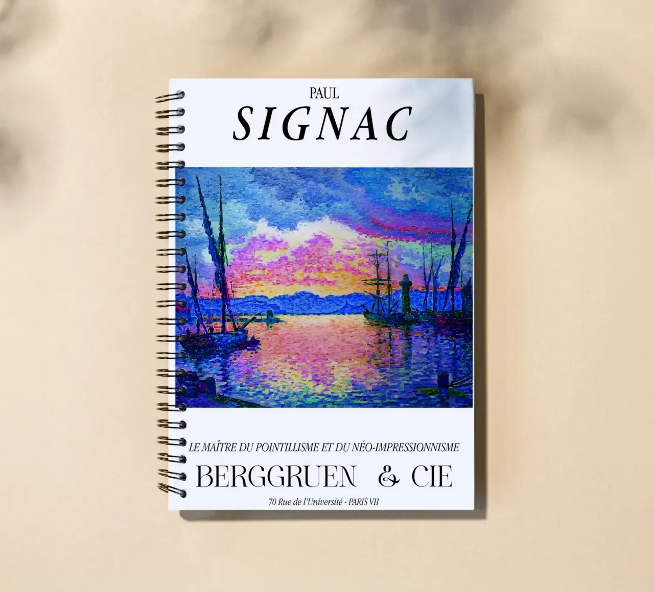 Paul Signac Port Sunset Pointillism Master Berggruen spiral notebook by NorwesClub