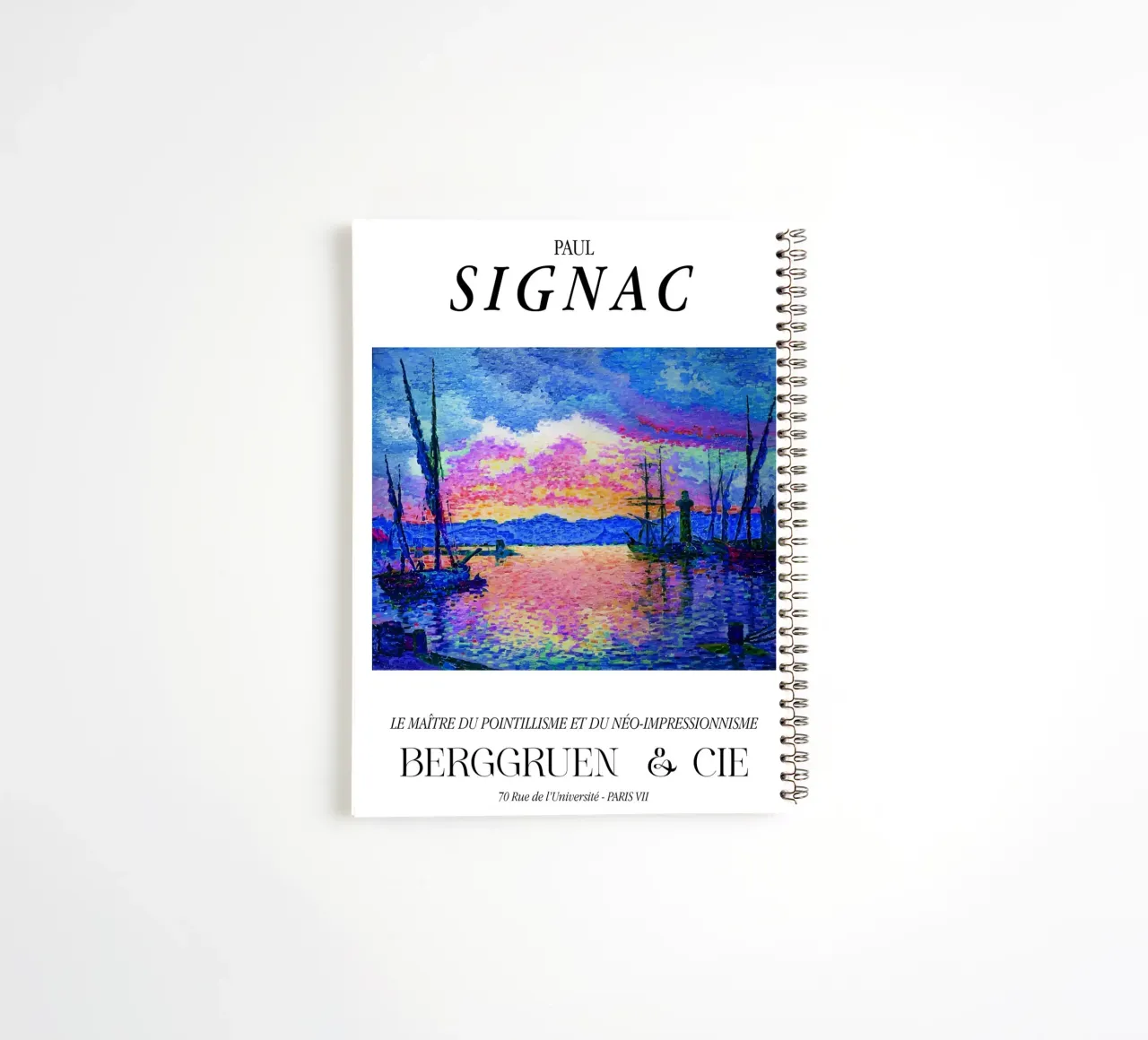 Paul Signac Port Sunset Pointillism Master Berggruen spiral notebook by NorwesClub