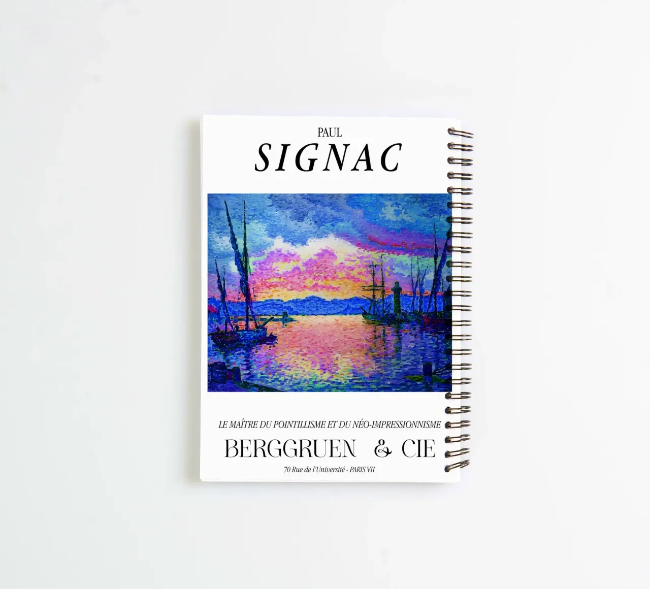 Paul Signac Port Sunset Pointillism Master Berggruen spiral notebook by NorwesClub