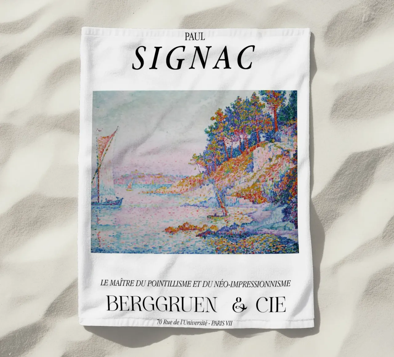 Paul Signac La Calanque Pointillisme Meester Berggruen strandhanddoek van NorwesClub