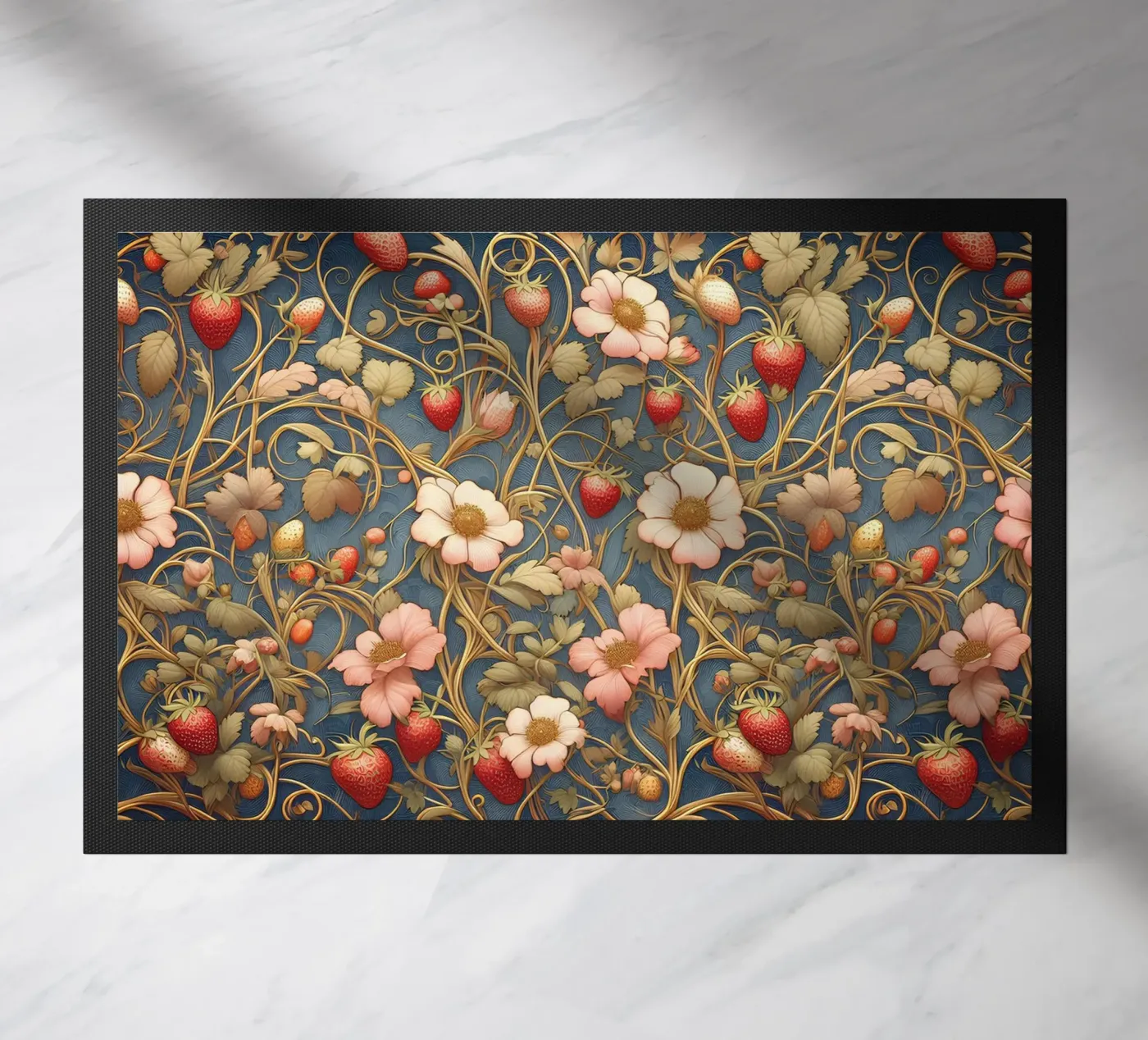 Erdbeerranken Fußmatte von Art-Nouveau-Dsg