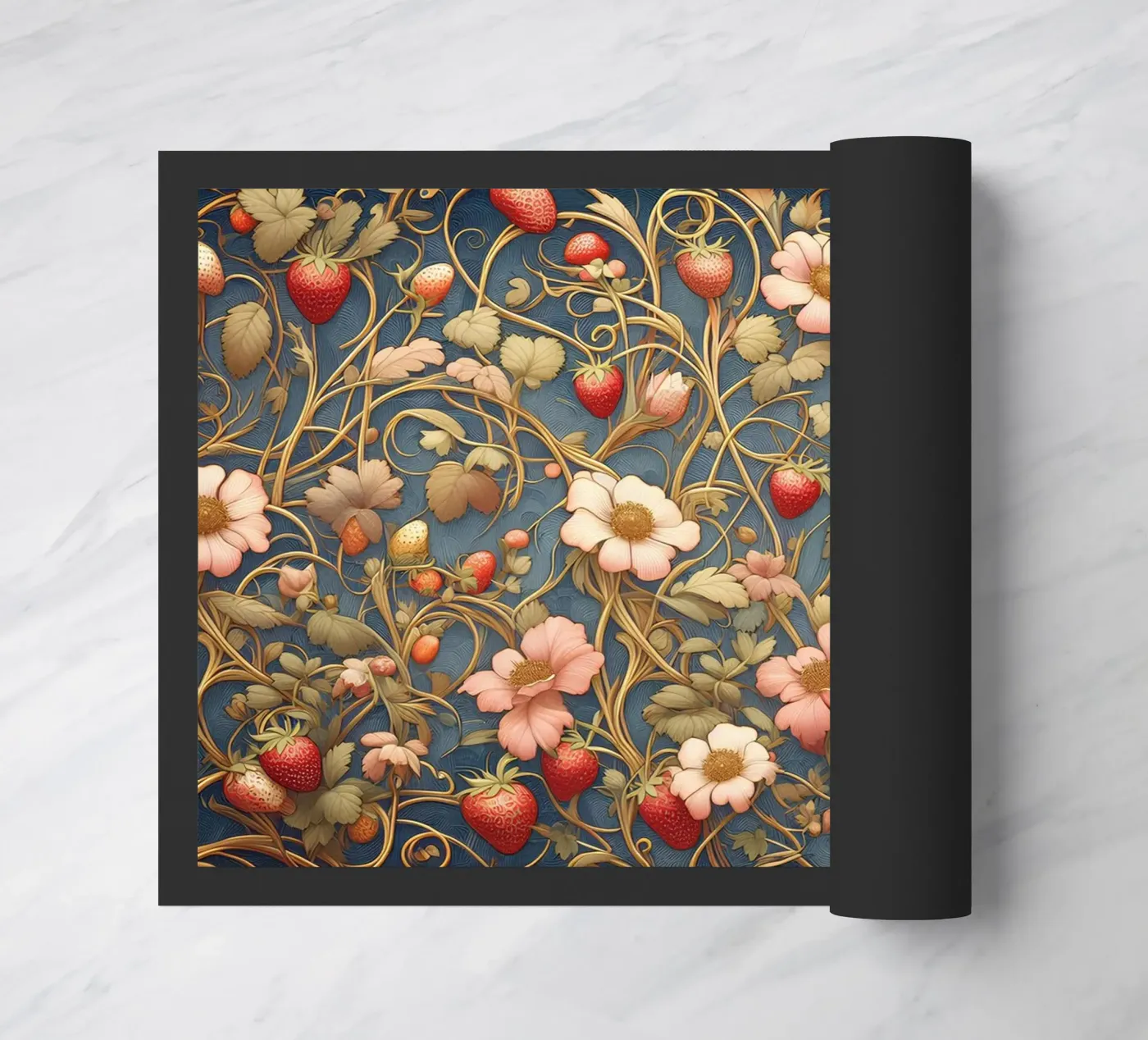 Erdbeerranken Fußmatte von Art-Nouveau-Dsg