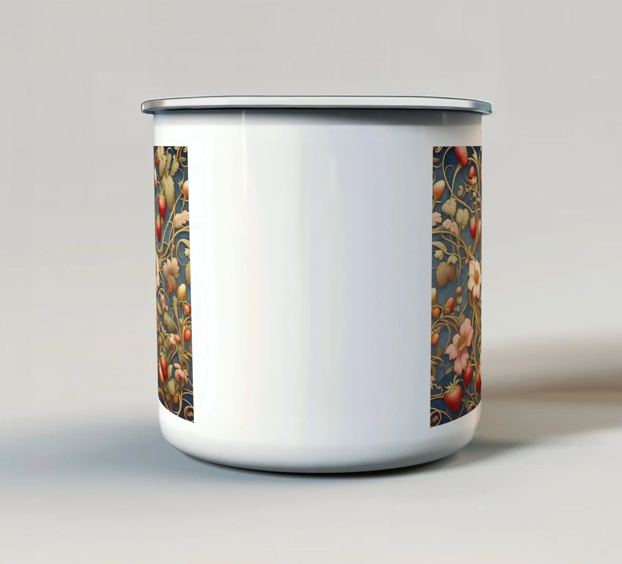 Vite di fragole tazza in smalto da Art-Nouveau-Dsg