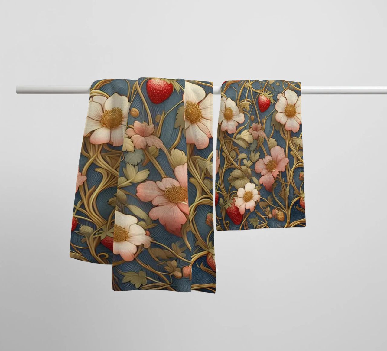 Strawberry vines towel by Art-Nouveau-Dsg