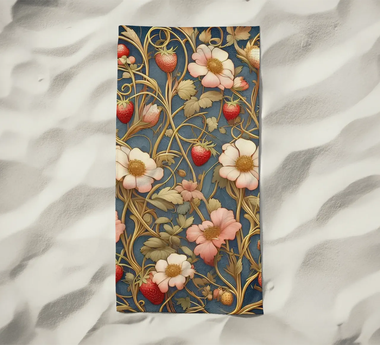 Vite di fragole telo mare da Art-Nouveau-Dsg