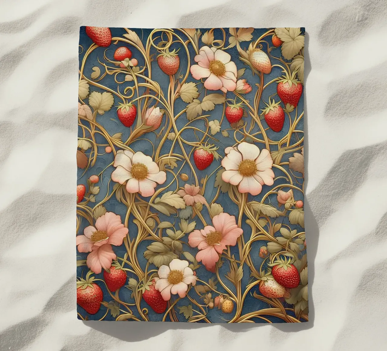 Vite di fragole telo mare da Art-Nouveau-Dsg