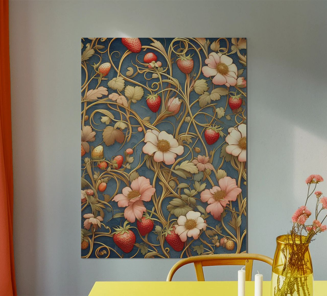 Strawberry vines poster by Art-Nouveau-Dsg