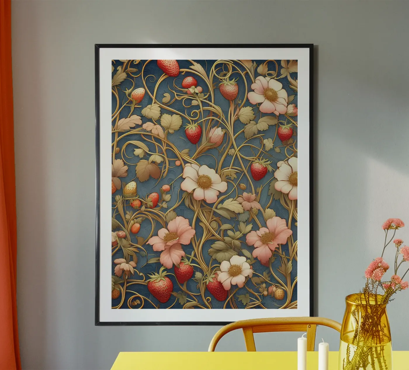 Erdbeerranken Poster von Art-Nouveau-Dsg
