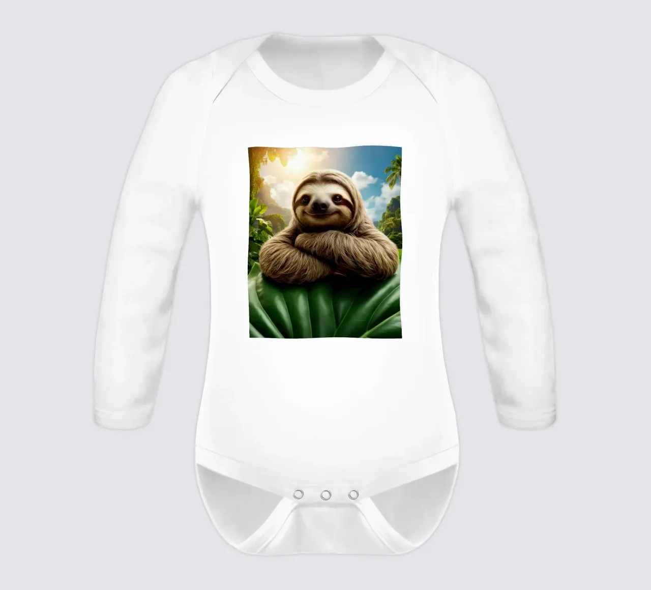 Gemütliches Faultier Langarm Babybody von SlothStella