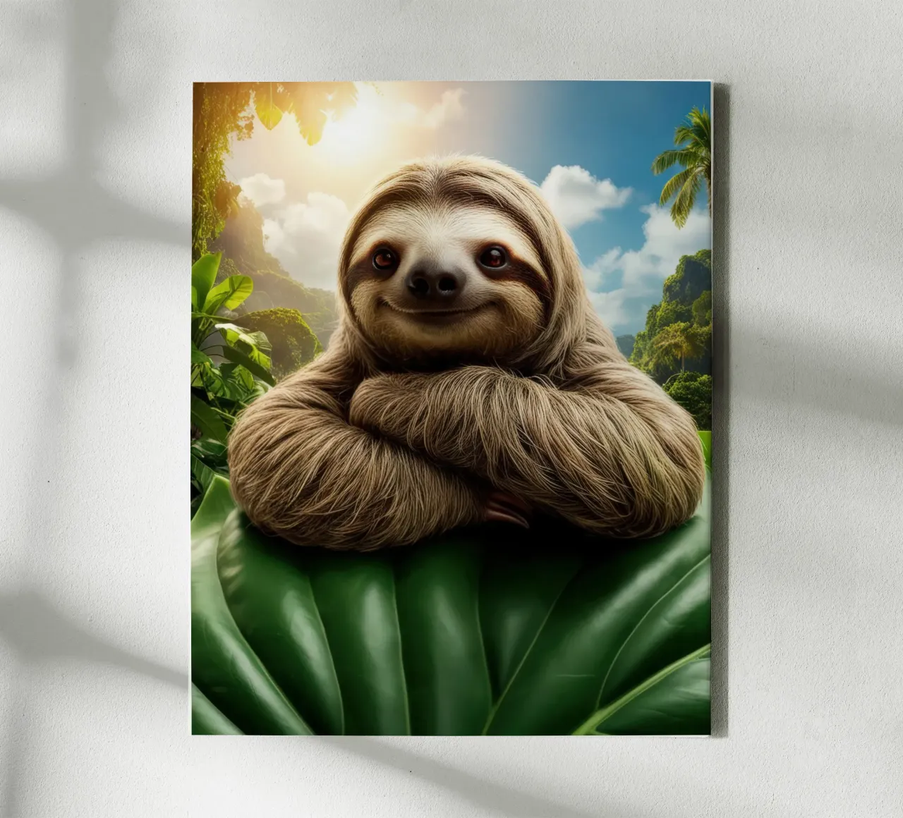 Gezellige luiaard canvas met Baklijst van SlothStella