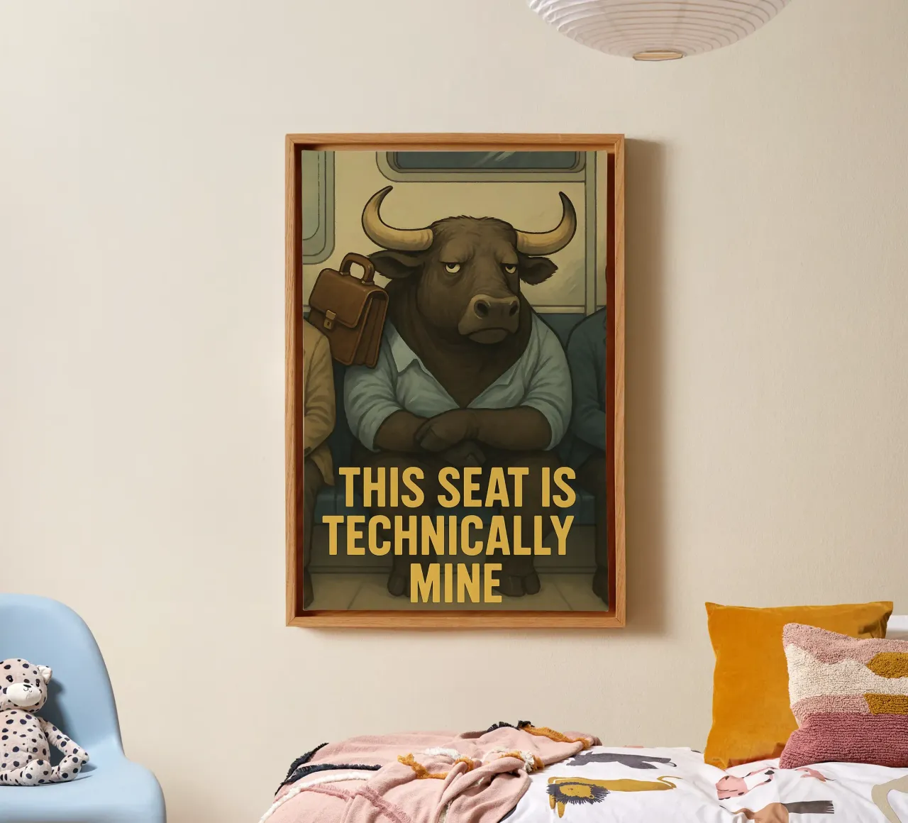 Meme divertente sui tori tela con Cornice a cassetta da Funny Humor Art