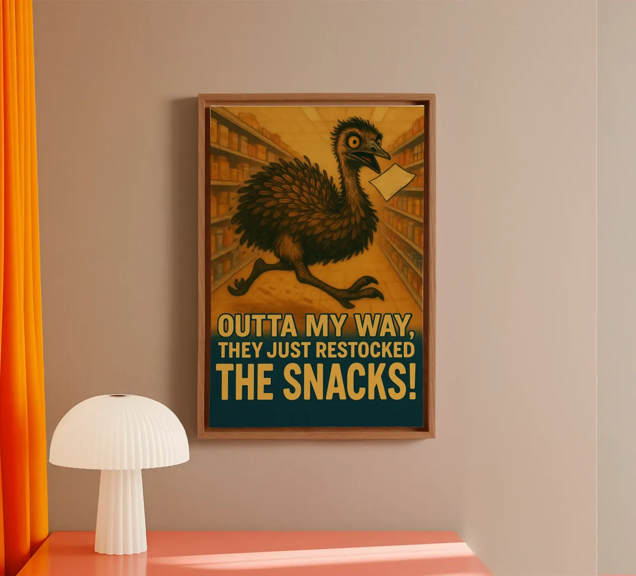Meme divertente sull'emù tela con Cornice a cassetta da Funny Humor Art