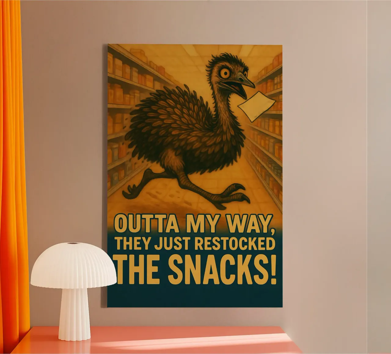 Meme divertente sull'emù tela con Cornice a cassetta da Funny Humor Art