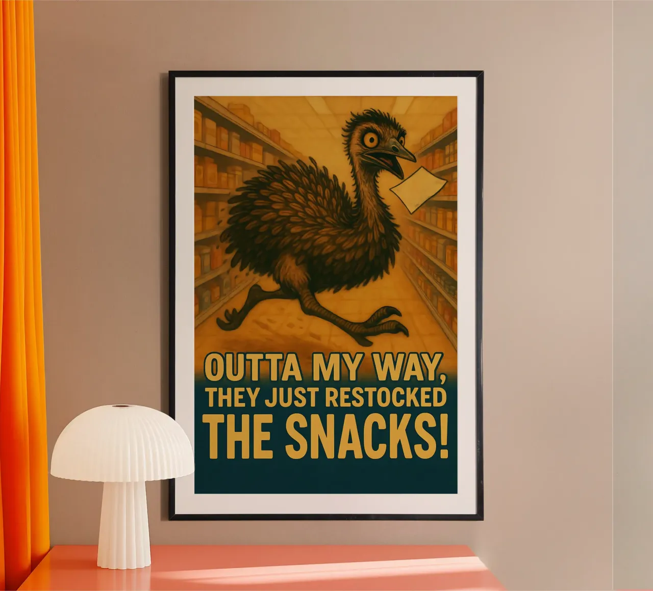 Meme divertente sull'emù carta hahnemühle da Funny Humor Art