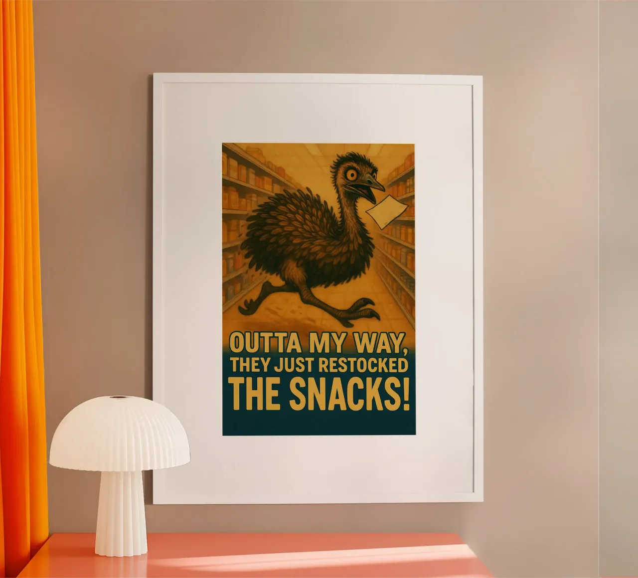 Meme divertente sull'emù carta hahnemühle da Funny Humor Art