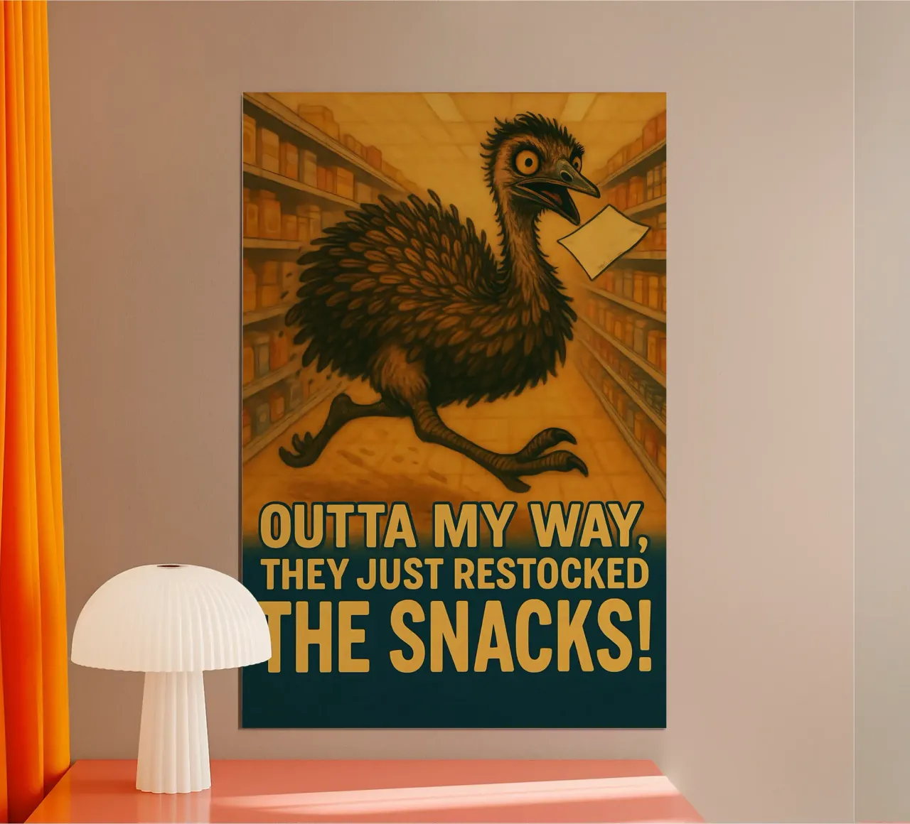 Meme divertente sull'emù carta hahnemühle da Funny Humor Art