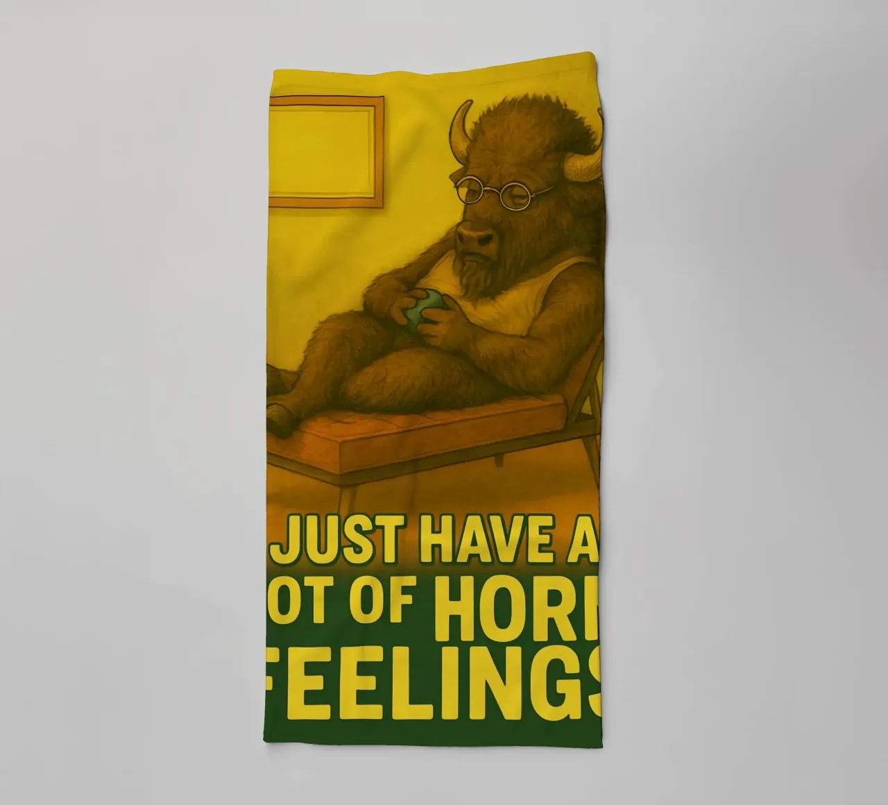 Meme divertente sul bisonte asciugamano da bagno da Funny Humor Art