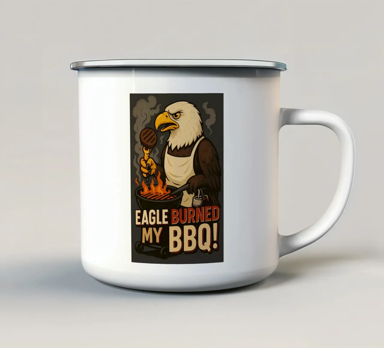 Meme divertente dell'aquila tazza in smalto da Funny Humor Art