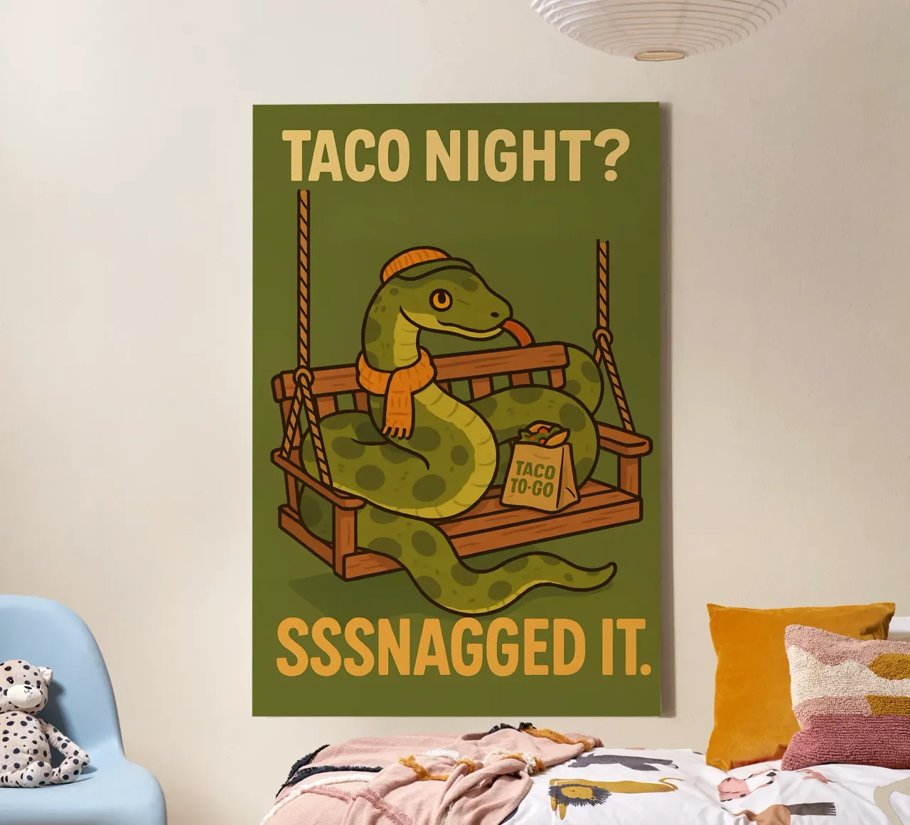 Funny Snake Meme canvas with Floater frame by Funny Humor Art